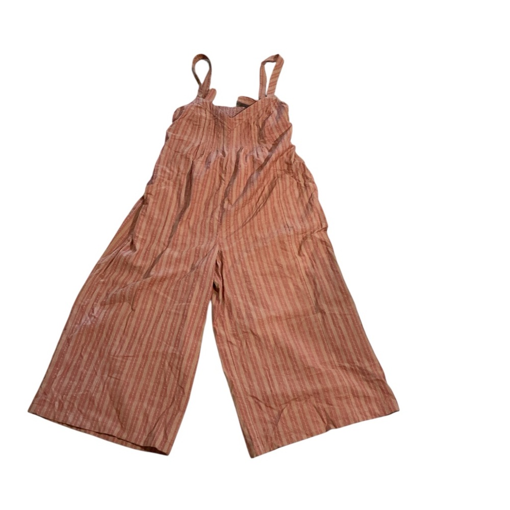 Free People Striped Jumpsuit in Rust and Orange